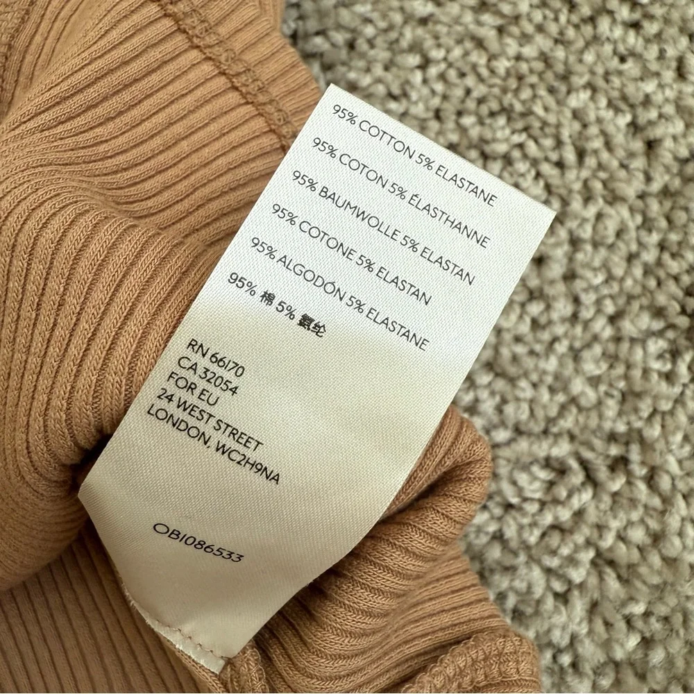 Free‎ People Bridgette Tank Camel Ribbed Button Front Nude Size Large